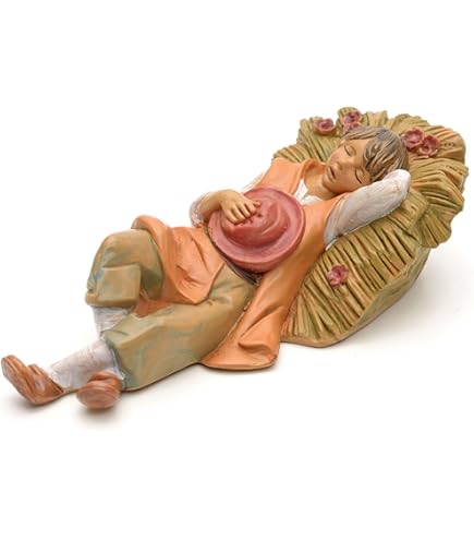 Holyart Pastore Con Pane Per Presepe Fontanini: Statuina 12 Cm In PVC, Collezione - 3