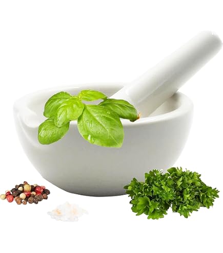 Mortier Et Pilon En Porcelaine 60mm - Set De Broyage Décoratif Pour Cuisine Ou Laboratoire