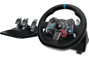 Logitech G G29 Driving Force Racing Wheel i pedały podłogowe | Siłowe sprzężenie zwrotne, łopatki ze stali nierdzewnej, PS5, PS4, PC & Mac - Czarny