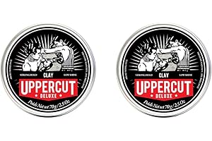 Uppercut Deluxe Argilla, Prodotto Professionale a Base d'Acqua per un Finitura dall'Aspetto Naturale, Fissaggio Forte e Bassa Lucentezza, Prodotto per Capelli Uomo 2 x 70g