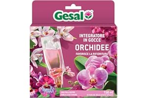 GESAL Nutrimento in Gocce per Orchidee, 1 Mese di Efficacia, Pronto all’uso, 150 ml (5 Fiale da 30 ml)