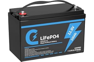 CLUHERTVY Batería De Litio Lifepo4 100ah 12v,Batería Lifepo4,Baterías 12.8v 100ah Con 15000 Ciclos Profundos Y Protección BMS, Reemplazo Perfecto Para Batería Biácida (12.8V/100Ah)
