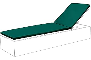Gardenista Garden Sun Lounger Furniture Cushion Pad | Water Resistant and Breathable Easy Clean Fabric for Outdoors | Patio Outdoor/Indoor Seat Pad | Wood/Plastic Lounger Pads (1 Piece, Green)