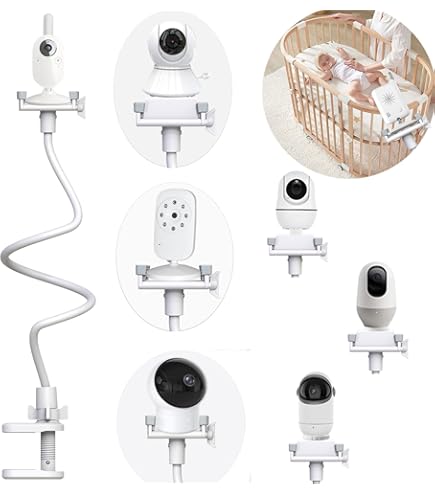Supporto Universale Per Fotocamera E Baby Monitor: Regolabile 75-175cm, Con Morsetto E Collo Di Cigno - Bianco - Foto 5