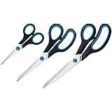 Westcott N-90027 00 Easy Grip Scheren Set, 3 Stück, 13,8cm + 20,1cm + 24,8 cm, schwarz-blau