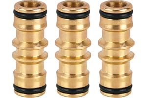 Tesmotor Lot de 3 connecteurs mâles en Laiton pour connecter des tuyaux équipés de connecteurs Femelles Ensemble