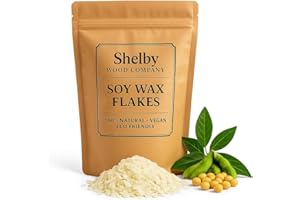 SHELBY WOOD COMPANY Pure White Soy Wax Flakes, 100% Natural Soy Wax Bulk for DIY Candle Making, Premium Quality, Top Grade, 100% for Candle Making from Organic Farm, No additives, Harmless (2, Kilograms)