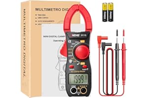 KWOXET Pince Ampèremétrique, AC/DC CAT III 600 V, Ampèremètre Courant AC : 0-500 A, Pince Ampèremétrique True-RMS 2000 Comptes à Sélection Automatique, Mesure la Continuité, la Capacité et la Tension.