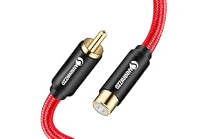 ANNNWZZD Kabel przedłużający RCA, kabel męski na żeński 1RCA o dużej wytrzymałości, cyfrowy koncentryczny kabel audio do kina domowego, HDTV, wzmacniaczy, systemów Hi-Fi (1 m)