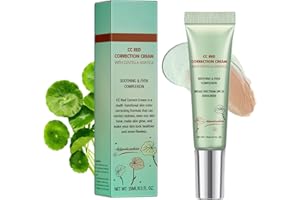 BOLOSHINE CC Red Correct with Centella Asiatica, Lightweight Skin Perfector Tinted Moisturiser, Anti-Redness & Colour Correcting CC Cream, Invisible Pores Face Concealer with SPF 25, 15ml