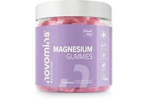 ‎NOVOMINS Magnesium Gummies – Zuckerfrei – Vegan – 1 Monatsvorrat – Glutenfrei – Kaubare Magnesiumpräparate – 1091 mg Magnesiumcitrat mit 120 mg Magnesium – Hergestellt von Novomins