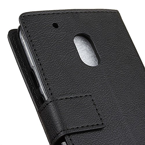 Handyhülle für Motorola Moto G4 Play,QUENJOY® Cass Textur Leder Tasche Smart Cover Flip Case Beschützer Haut Schutzhülle Hüllen für Lenovo/Motorola Moto G4 Play SM4386AE7L1,SM4386AD1L1 Smartphone,Schwarz 03 - 6
