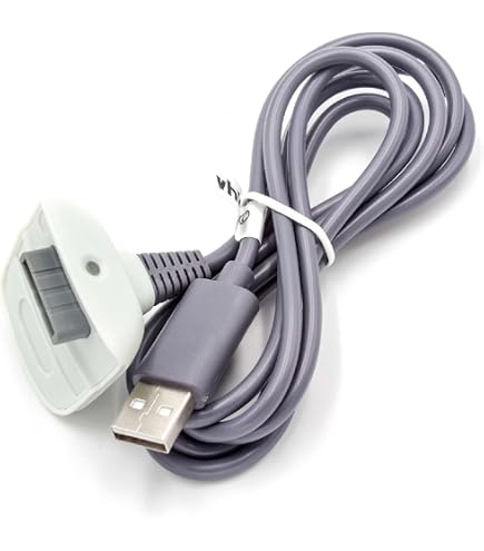 Câble USB Pour Manette Xbox 360 - Chargement Et Connexion - Noir - Neuf Sous Blister