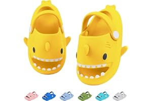 LAKIGE Kids Shark Slides Boys Girls Summer Clogs Slide Sandals Non-Slip Beach Pool Shower and Bathing Slippers