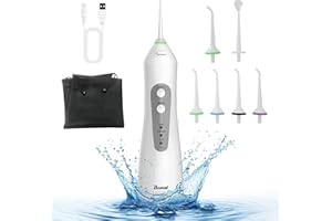 ‎BONAI BONAI Oral Irrigator Cleaner do zębów z 3 trybami i 6 dyszami Elektryczny bezprzewodowy irygator do wody IPX7 Wodoodporny 200 ml ukryty zbiornik na wodę USB Irygator doustny do podróży w domu