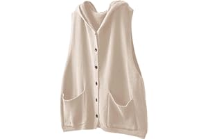 Generisch Damen Strickweste mit Knopfleiste und V-Ausschnitt - Ärmelloser Cardigan-Pullunder im klassischen Stil | Vielseitiges Basic für den Lagenlook