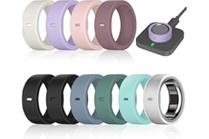 ZOOROO 10 Pack Rings Cover Compatible with Oura Ring Gen 4/4 Ceramic/Gen 3/Ultrahuman Ring, Surport Charging with Cover on, Anti-Scratch Elastic Silicone Rings Protector Case for Men Women Working Out Gym