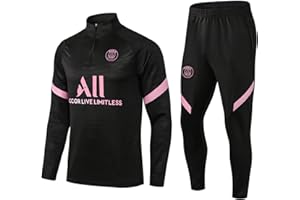 YiJee PSG Fußball Trikot für Erwachsene - Fußball Trainingsanzug mit Langarm für Paris Football Fans - Atmungsaktive Sportbekleidung für Fitness und Laufen - Jogginganzug Fußballtrikot Set