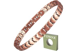 YINOX Fußkette, magnetisch, Kupfer, für Herren, 26 cm/10 mm