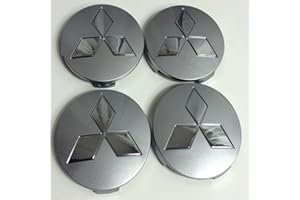 Nemeae Cache-Moyeux 80mm pour Mitsubishi ASX Ralliart Outlander Lancer Pajero - 4 Pièces Centre de Roue Voiture Capuchon Badge Stickers Emblème
