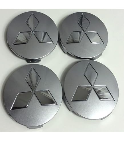 Cache-Moyeu Pour Mitsubishi - Lot De 4 En Plastique ABS, Diamètre 60mm, Badge Logo | Protection Contre La Poussière Et Amélioration Esthétique Des Jantes