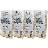 Kindling Wood x 4 Bags - Kiln Dried - About 12kg. Perfect for Starting Open Fires, Charcoal, Wood Burning Stoves, BBQ's, Log 