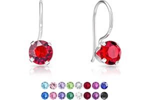 DTPsilver® Boucle Oreille Femme - Boucles Oreilles Pendante - Bijoux Argent Femme 925 - Bijoux Femme Argent - Boucle Oreille Swarovski Femme - Bijoux Femmes - Boucles Doreilles Femme Swarovski - 6 mm