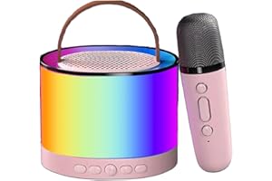 Omeyo Karaoke Machine 1 Microphones Karaoke Machine - for Adults & Kids Portable Speaker with PA System Pink
