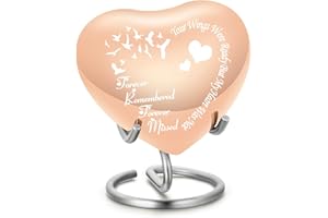 QGJNSGC Urna di gatto per cani a forma di cuore (oro rosa)