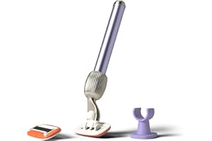 Fler The Razor Starter Set - Rasoio Donna 5 Lame, Rasoio con Supporto e 2 Lamette di Ricambio, Rasoi Unisex, Lametta con Aloe Vera, Vitamina E, Lilla Lilac