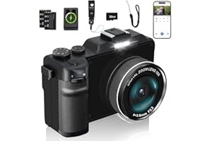 ISHARE 4K Digital Camera for Photography 64MP 18X Digital Zoom Auto Focus Macro Lens,Vlogging Camera with WiFi 2 Batteries 32G TF Card Charging Station,Portable Travel Camera for YouTube