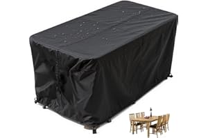 PVPQPR Garden Furniture Cover Waterproof 140x120x100cm Outdoor Furniture Covers Waterproof Square/Rectangular Patio Furniture Table Set Cover Heavy-Duty Outdoor Covering - Black