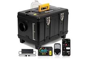 Sunster 12V/24V&110-240V Portable Diesel Heater, Toolbox Night Parking Heater with APP Control, LCD Monitor, Ventilation Mode & Auto Start-Stop, 8KW diesel heater for Campervan Trucks Bus RV Trailer