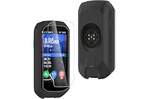 CONAPIKA Cover per Gar min Edge 1050 con 2 Vetro Temperato, Antigraffio Antiurto Silicone Custodia Protettiva Accesori Ultra Sottile Computer Da Bicicletta GPS Cover per Gar min Edge 1050,Nero