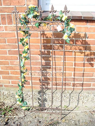 Gartenstecker Rankhilfe Rankgitter Steckzaun Gartendeko Metall Beetdeko Pflanzengitter rostbraun Deko landhausbraun 128cm Höhe - 3