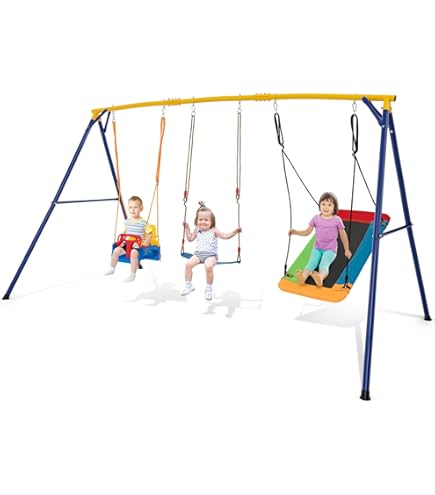 MUWO Children's Play Pier, Frame With Single Swing, Double Swing