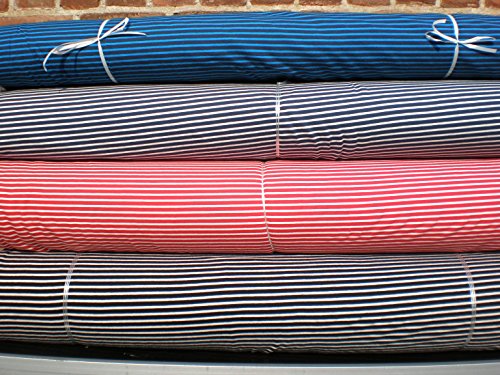 Stretch Jersey Stoff Streifen Rot/Weiß 0,5m - 3