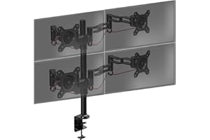 Duronic DM354 Bras pour 4 moniteurs d’Ordinateur | Support Quatre écrans PC articulé pour Bureau | VESA 75 100 | Hauteur Ajustable | Rotatif Inclinable Pivotant | Compatibilité Universelle