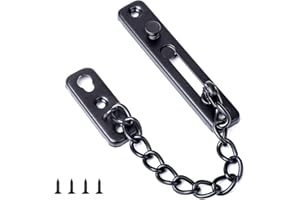 XINGRUN Chiavistello a Catena per Porte di Sicurezza, Serratura Acciaio Inossidabile Catena di Sicurezza in Acciaio del Catenaccio della Porta della Catena Antifurto Portiere Finestre -Nero