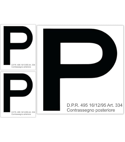 Contrassegno "P" Principiante Con Ventose - Set 2 Pezzi Anteriore+Posteriore, Norma DPR - Foto 9
