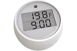 YAZTAUHO LED Display Ice Bath Thermometer and Timer - Floating Cold Plunge Accessories for Bathtub and Pool (White)