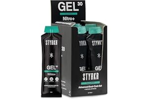 Energy Gel with Nitrates by Styrkr - Pack of 12 Energy Gels with 350mg of Natural Nitrates - Approved by Endurance Atheletes - 30g of Carbs via Advanced Dual-Carb Formulation - GEL30 Nitro+ 12x Pack