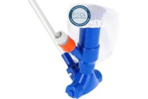 Duraol Aspirateur Jet Vac avec Perche de 1,35 m I Petit aspirateur de Piscine Selon Le Principe Venturi I À raccorder au Tuyau d'arrosage I Nettoyeur de Piscine avec Filet pour Un Nettoyage Optimal