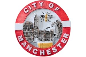 WEDAREGO Aimant de réfrigérateur 3D en résine fait à la main Motif Angleterre Manchester