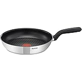Tefal Comfort Max 20cm Stainless Steel Frying Pan – Durable Non-Stick Pan with Thermo-Spot Heat Indicator, Induction Compatib