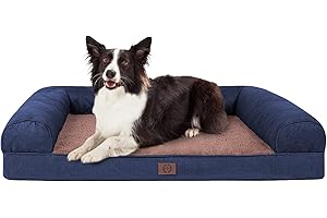 MDEHO Orthopedic Memory Foam Dog Bed for Medium, Large and Extra Large Dogs, Bolster Dog Bed Waterproof Dog Beds with Removable Washable Cover Waterproof Lining and Anti-Slip Bottom