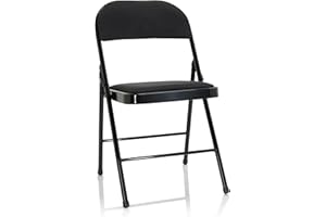 HJH Office Sedie pieghevole imbottita TUDELA II Seduta salvaspazio, Comode Sedia per riunione, Poltrona sala d'attesa, Tessuto Nero