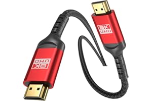 ALLEASA 8K HDMI Cable, Ultra 48Gbps High Speed 5M HDMI Cable, 5 M hdmi Cable -4K@120Hz 8K@120Hz, eARC, HDR10, DTS:X, HDCP 2.2 & 2.3, Compatible with PS4/5,Blu-ray, Monitor,PC and more