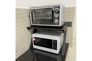 HUOLE Mikrowellenregal Regal Ständer Mikrowellenhalterung Organizer Ggestell Mikrowellen-Aufbewahrungsregal Arbeitsplatten Küchenarbeitsplatten Organizer-57 * 38 * 38cm Z-Schwarz