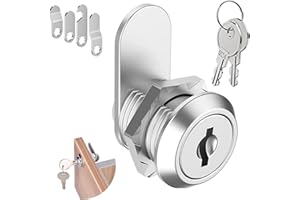 ORMROMRA 16mm Serrures de Porte D'armoire, Serrure de Sécurité de Boîte aux Lettres avec 4 Plaques de Verrouillage Différenteset et 2 Clés, Serrures de Tiroir Convient Pour D'armoire, Meubles